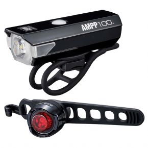 Cateye Ampp 100/orb Rechargable Light Set