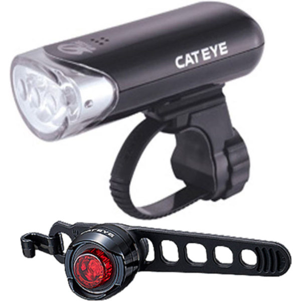 Cateye EL135 Front and Orb Rear Bike Light Set - One Size Black