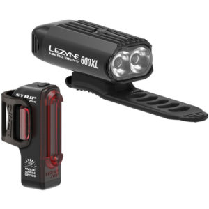 Lezyne Micro Drive 600XL and Strip Bike Light Pair - One Size Black